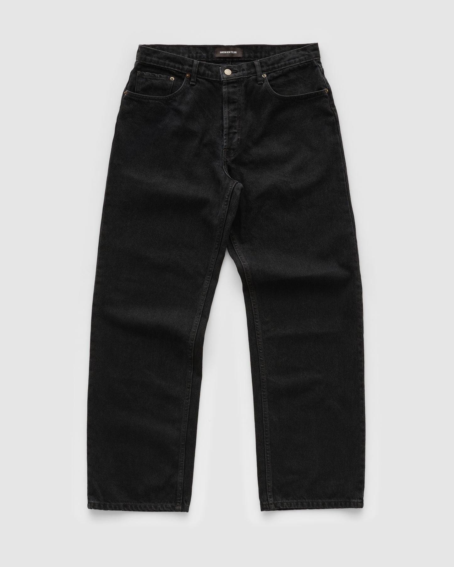 RD202-R / RELAXED FIT DENIM JEANS, WASHED BLACK