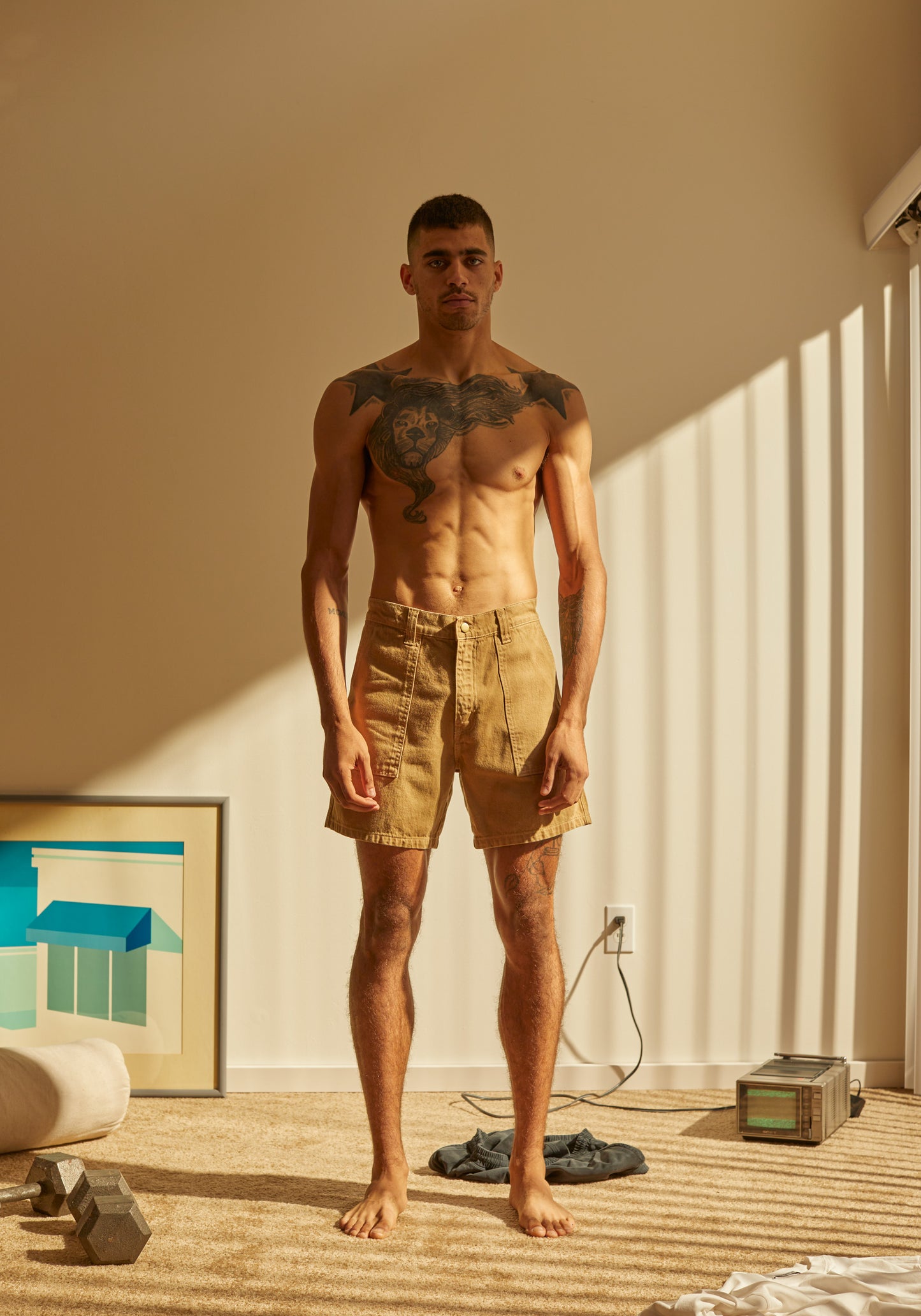 CANVAS WORKER SHORT, CAMEL