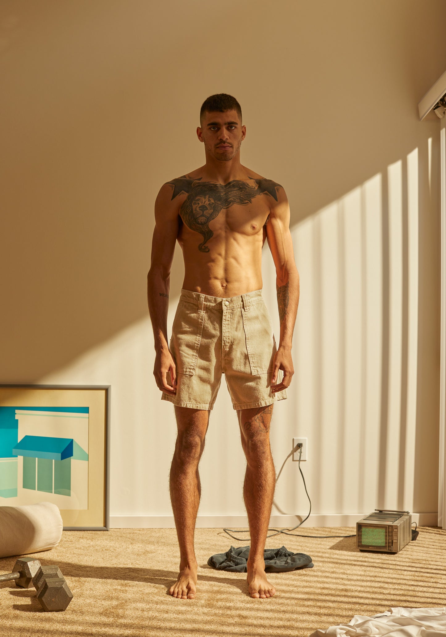 CANVAS WORKER SHORT, SAND