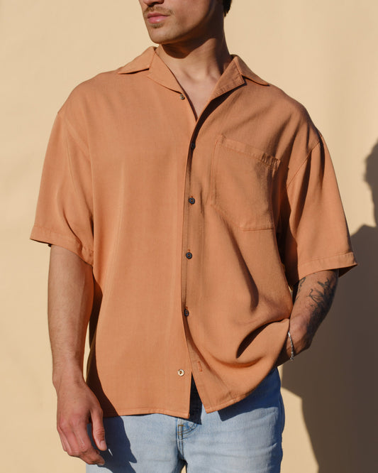 Made in LA, lightweight rayon shirts, vintage, rayon tee shirts, lightweight tees, dead stock materials, sustainable fashion, sustainable materials, eco-friendly shirts, men's button down shirt, men's shirts, men's rayon shirt